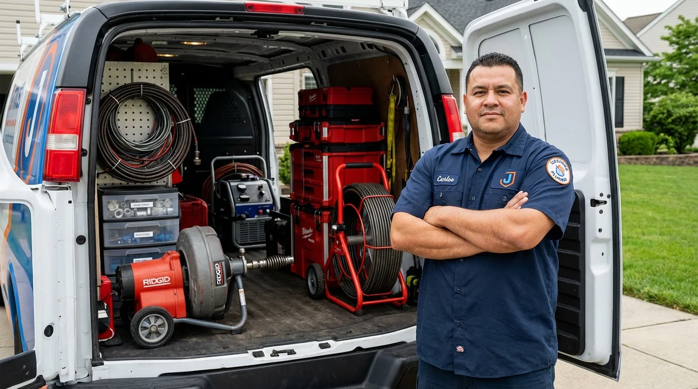 Professional drain cleaning equipment and Johns Plumbing LLC plumber in Mountain View