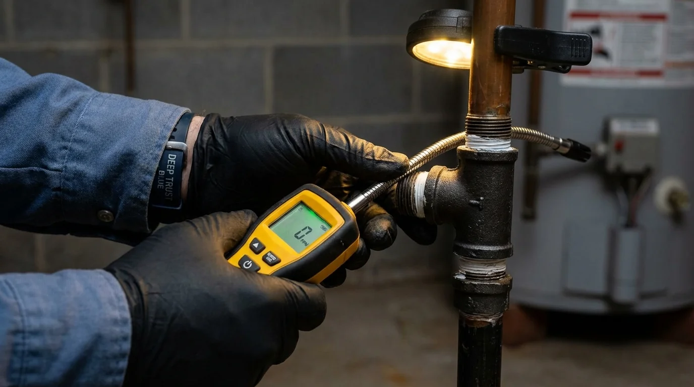 Gas leak detection with electronic sniffer by Johns Plumbing LLC in Mountain View